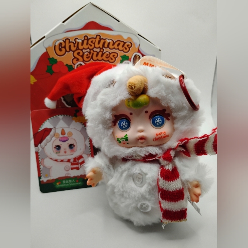 Baby Three Christmas Series "Christmas Snowman" 4 Different Eye Options - Picture 2 of 16